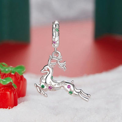925 Sterling Silver Christmas Elk Pendant Beads