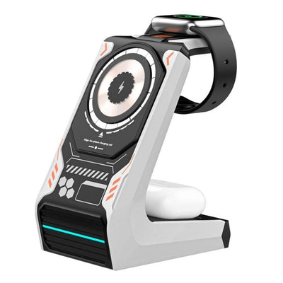 3 In 1 Wireless Charger For Mobile Phone And Earphones - Beige