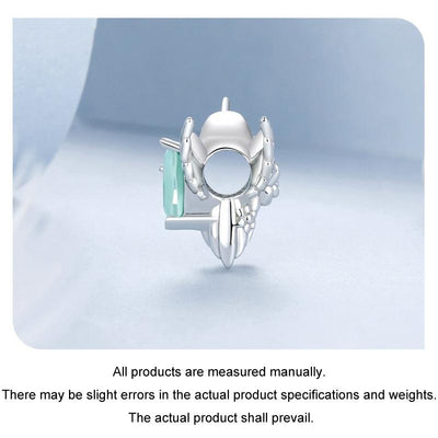 925 Sterling Silver Platinum Plated Hummingbird Flower Diy Beads