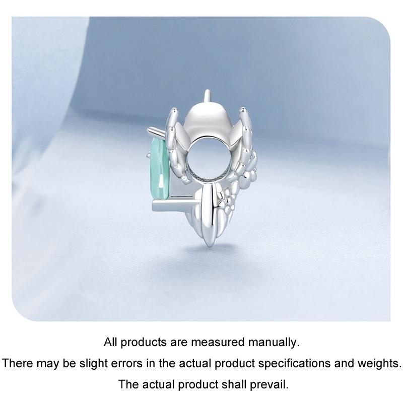 925 Sterling Silver Platinum Plated Hummingbird Flower Diy Beads