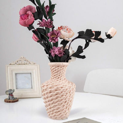 Versatile Plastic Vase for Fresh and Dried Floral Arrangements - Pink