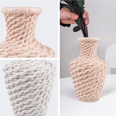 Versatile Plastic Vase for Fresh and Dried Floral Arrangements - Pink