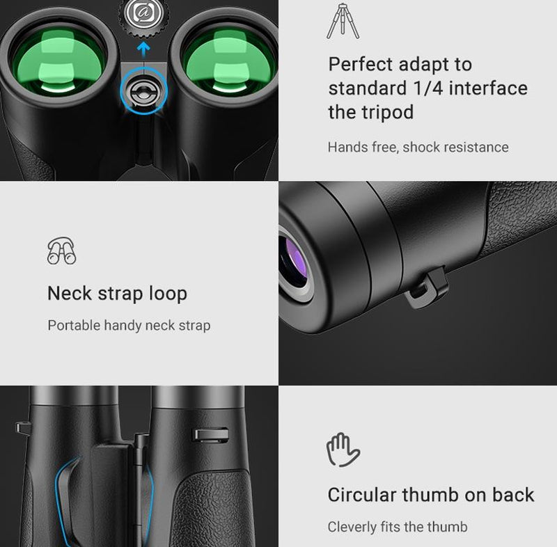 Autofocus 10x42 Binoculars - Fixed Focus Black