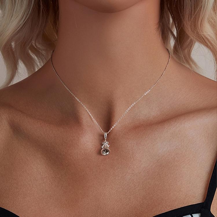 925 Sterling Silver Bow Bell Bracelet Pendant Festival Beads