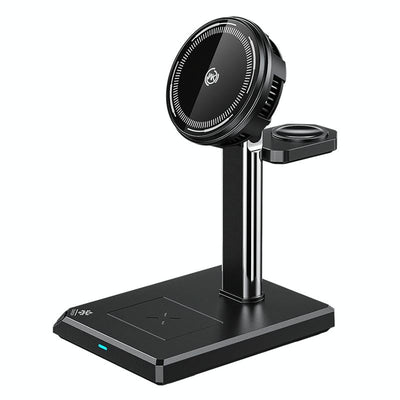 15W 4 In 1 Magnetic Wireless Charger Stand - Black