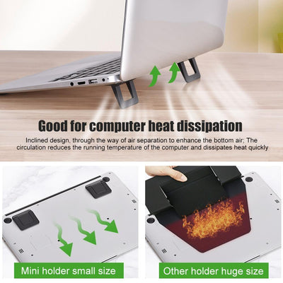 Portable Laptop Base for Improved Heat Dissipation - Black Foot Pad