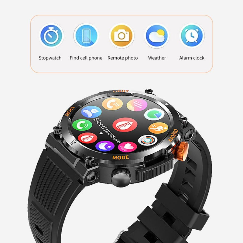 1.46 Inch Round Screen Bluetooth Smart Watch Support Health Monitoring & 100+ Sports Modes - Orange