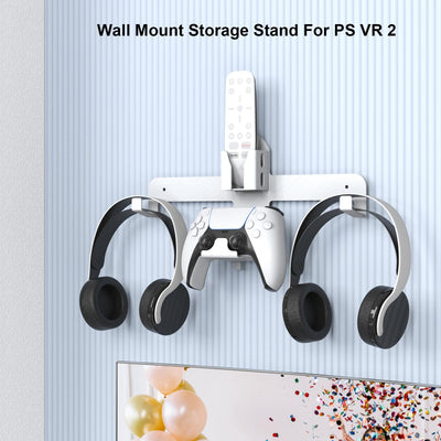 Wall Storage Bracket For Ps5 Vr2 Helmet / Headset / Handle / Remote Control - White