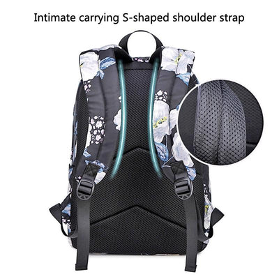 Small Fresh Printed Backpack Set - 3 Pieces for Students - Green