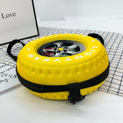 Kindergarten Shoulder Bag - Tire Shaped for Kids - Yellow