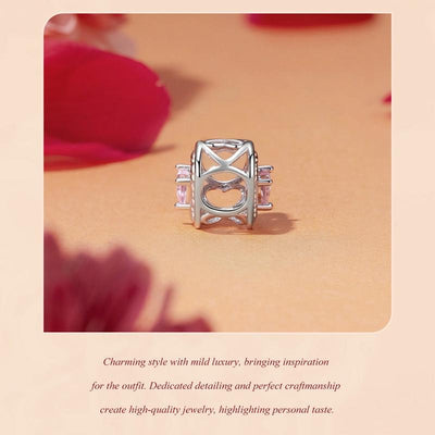 925 Sterling Silver Rose Gold Heart Hollow Diy Beads