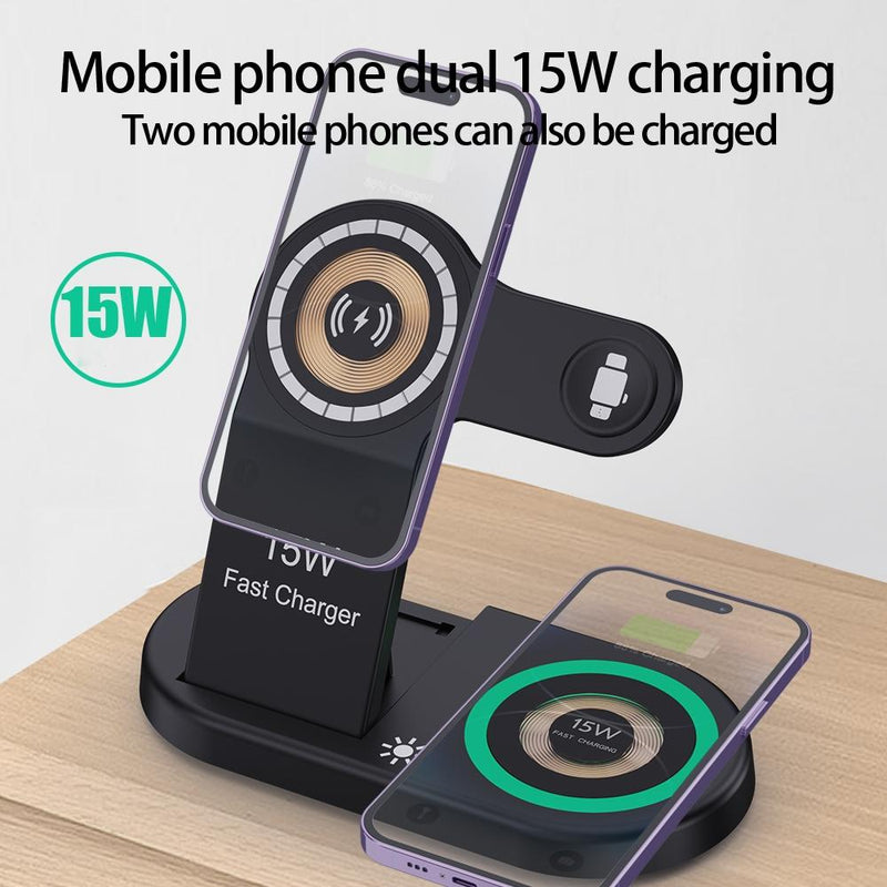 4 In 1 Magnetic Wireless Charger Black