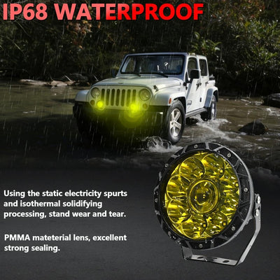 55W 6000Lm / 6000K Off - Road Vehicle Round Work Light - White