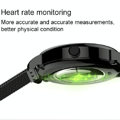 1.43 Inch Amoled Round Screen Steel Strap Smart Watch Supports Blood Oxygen Detection - Black