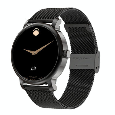 1.43 Inch Amoled Round Screen Steel Strap Smart Watch Supports Blood Oxygen Detection - Black