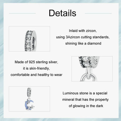 925 Sterling Silver Luminous Moon Cat Pendant