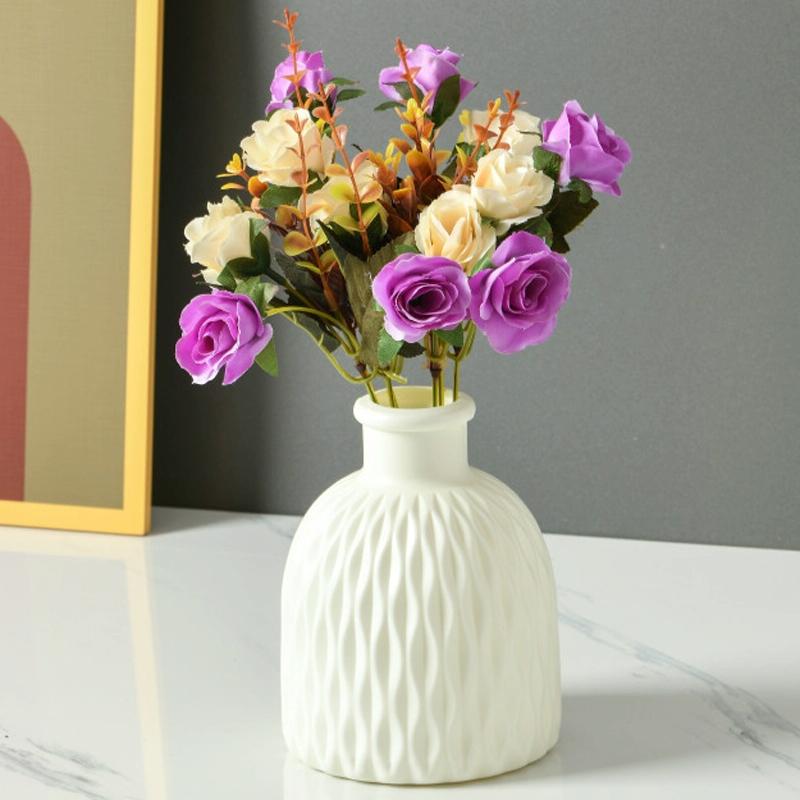 Versatile Drop-Resistant Potted Plant Vase For Wet And Dry Use - Milk White