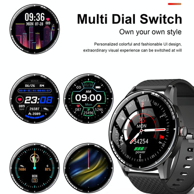 1.28 Inch Touch Screen Ip67 Waterproof Smart Watch Support Bluetooth Call / Sleep Monitoring / Heart Rate Monitoring Black