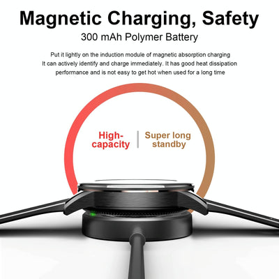 1.28 Inch Touch Screen Ip67 Waterproof Smart Watch Support Bluetooth Call / Sleep Monitoring / Heart Rate Monitoring Black