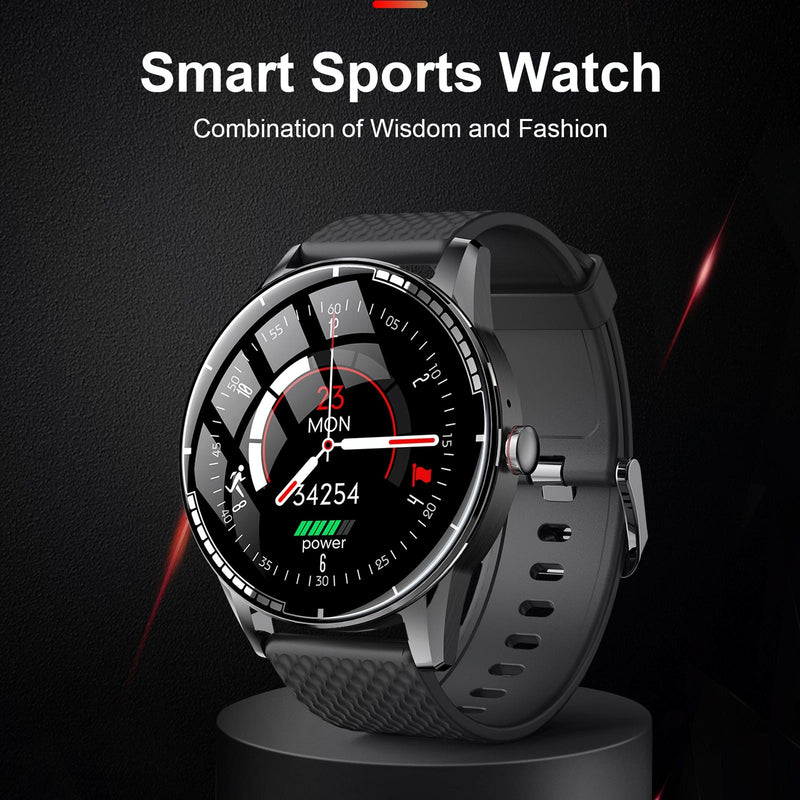 1.28 Inch Touch Screen Ip67 Waterproof Smart Watch Support Bluetooth Call / Sleep Monitoring / Heart Rate Monitoring Black
