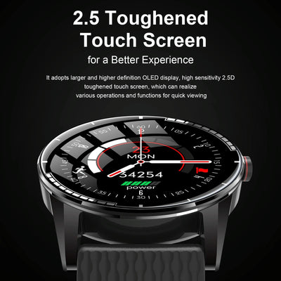 1.28 Inch Touch Screen Ip67 Waterproof Smart Watch Support Bluetooth Call / Sleep Monitoring / Heart Rate Monitoring Black