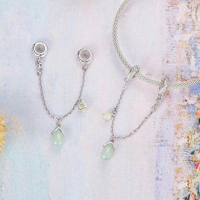 925 Sterling Silver Water Drop Safety Chain Bracelet