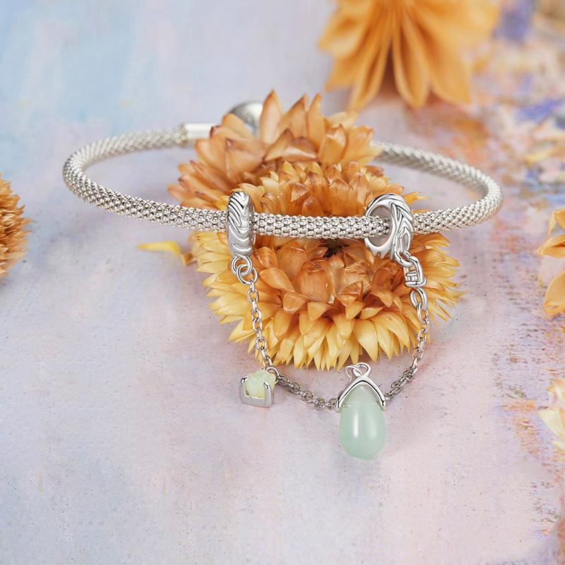 925 Sterling Silver Water Drop Safety Chain Bracelet