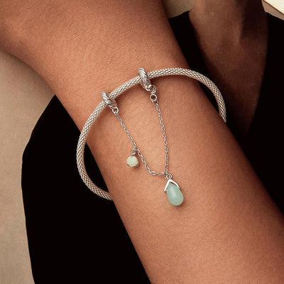 925 Sterling Silver Water Drop Safety Chain Bracelet
