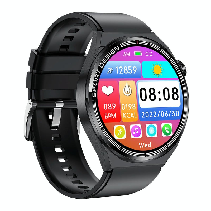 1.60 Inch Black Dial Silicone Band Ip68 Waterproof Smart Watch Support Bluetooth Call Black