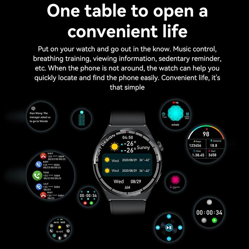 1.60 Inch Black Dial Silicone Band Ip68 Waterproof Smart Watch Support Bluetooth Call Black