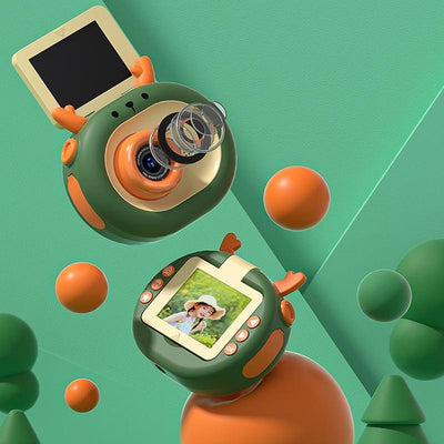 180-degree Flip-screen Cartoon Digital Camera with Stand 2.4-inch 1080p Hd - Violet