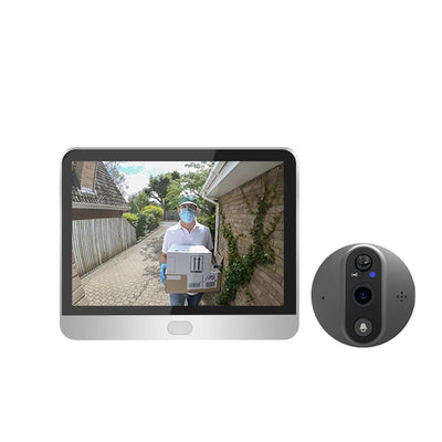 4.3 Inch Colour Screen Graffiti Hidden 1080P Wifi Smart Cat Eye Video Doorbell - Black