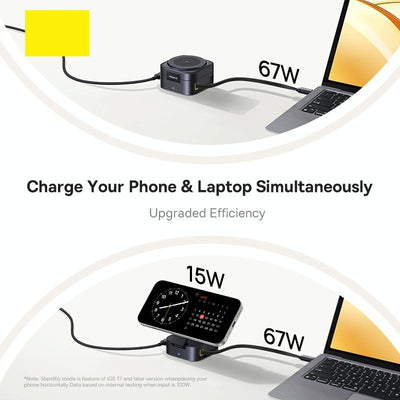 67W 2 In 1 Magnetic Wireless Charger + 1M Type C Cable