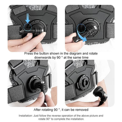Adjustable Chest Strap with Mount and Screw - 6 In 1 Phone Clamp