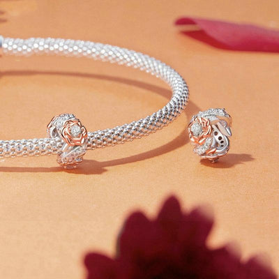 925 Sterling Silver Diy Beaded Rose Bracelet