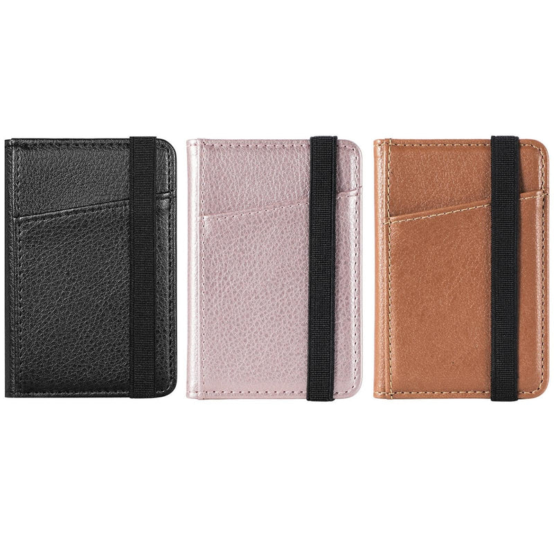 Pu Leather Phone Card Holder With Bracket Multifunctional - Black