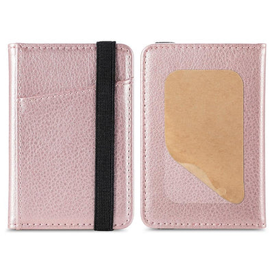 Pu Leather Phone Card Holder With Bracket Multifunctional - Black