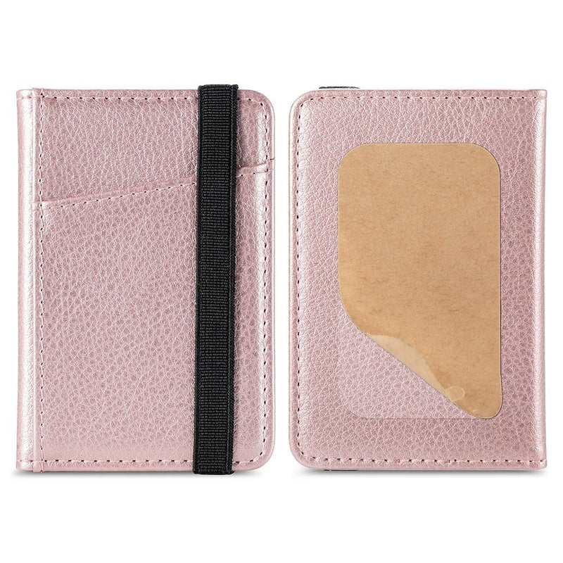 Pu Leather Phone Card Holder With Bracket Multifunctional - Black