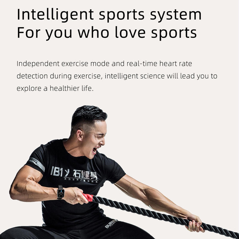 1.69 Inch Ip67 Waterproof Smart Watch With Touch Screen Health Monitoring - Red