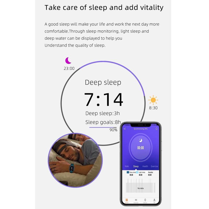 1.69 Inch Ip67 Waterproof Smart Watch With Touch Screen Health Monitoring - Red