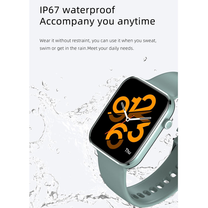 1.69 Inch Ip67 Waterproof Smart Watch With Touch Screen Health Monitoring - Red