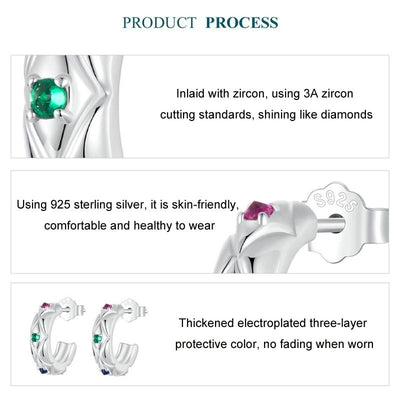 925 Sterling Silver Vintage Diamond Pattern Earrings