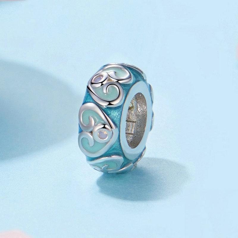 925 Sterling Silver Colorful Retro Silicone Diy Beads