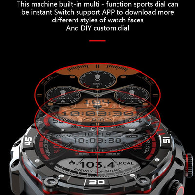 1.43 Inch Amoled Screen Smart Watch Supports Bluetooth Call / Blood Oxygen Detection - Red