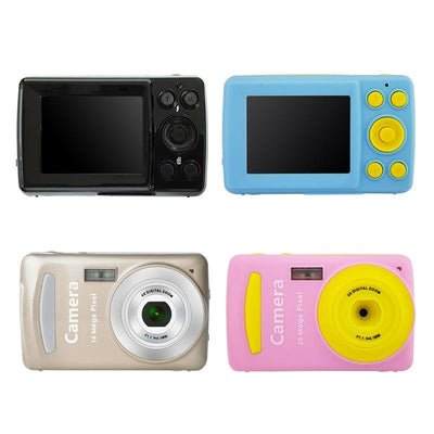 16Mp Mini Digital Camera For Kids - 2.4 Inch 720P Cute Cartoon Design - Multifunctional Toy For Children'S Birthday - Black