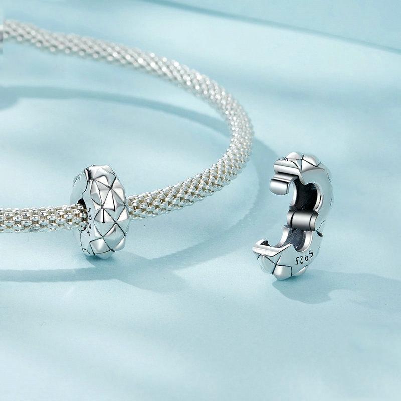 925 Sterling Silver Diy Bracelet Clip Diamond Pattern
