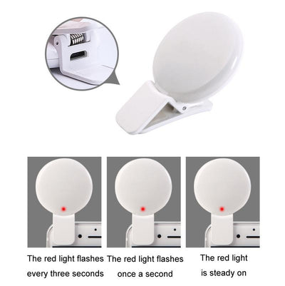 2-Pack Led Selfie Light For Mobile Phone Photography - White