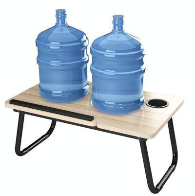 Adjustable Folding Laptop Desk With Cup Holder - Four-Speed Lifting Table For Dorms - Pink