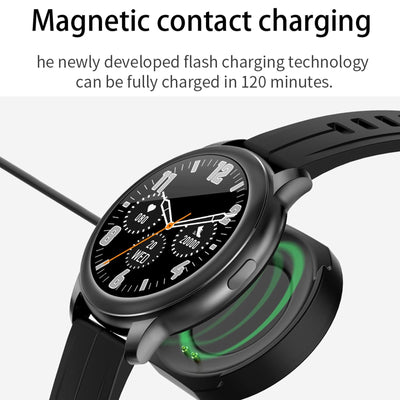 1.3 Inch Ips Colour Screen Ip67 Waterproof Smart Watch Support Sleep Monitor / Heart Rate Monitor / Blood Pressure Monitor - Black