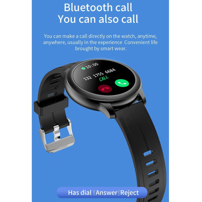 1.3 Inch Ips Colour Screen Ip67 Waterproof Smart Watch Support Sleep Monitor / Heart Rate Monitor / Blood Pressure Monitor - Black